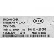 ECU Calculator Motor Kia Carens 2.0 39112-25052 5WY1G43A VDO SIM2K-140 {